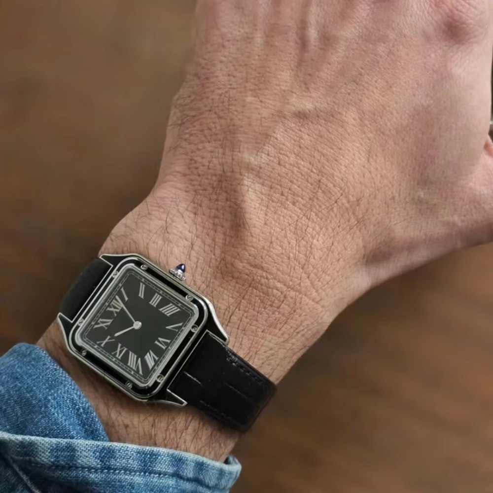 15.5mm 17.5mm 19mm Alligator P - đánh giá và giá Cartier Watch Santos