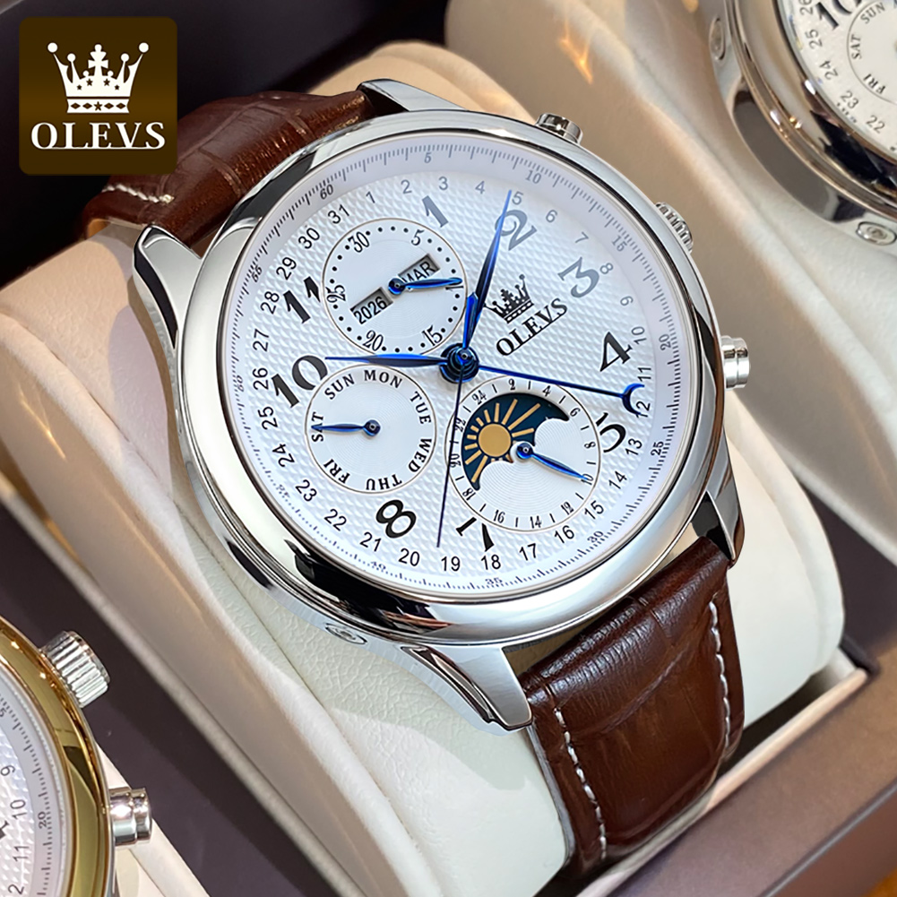 OLEVS 6667 Moon Phase Men's Wa - đánh giá và giá Seiko Watch Presage
