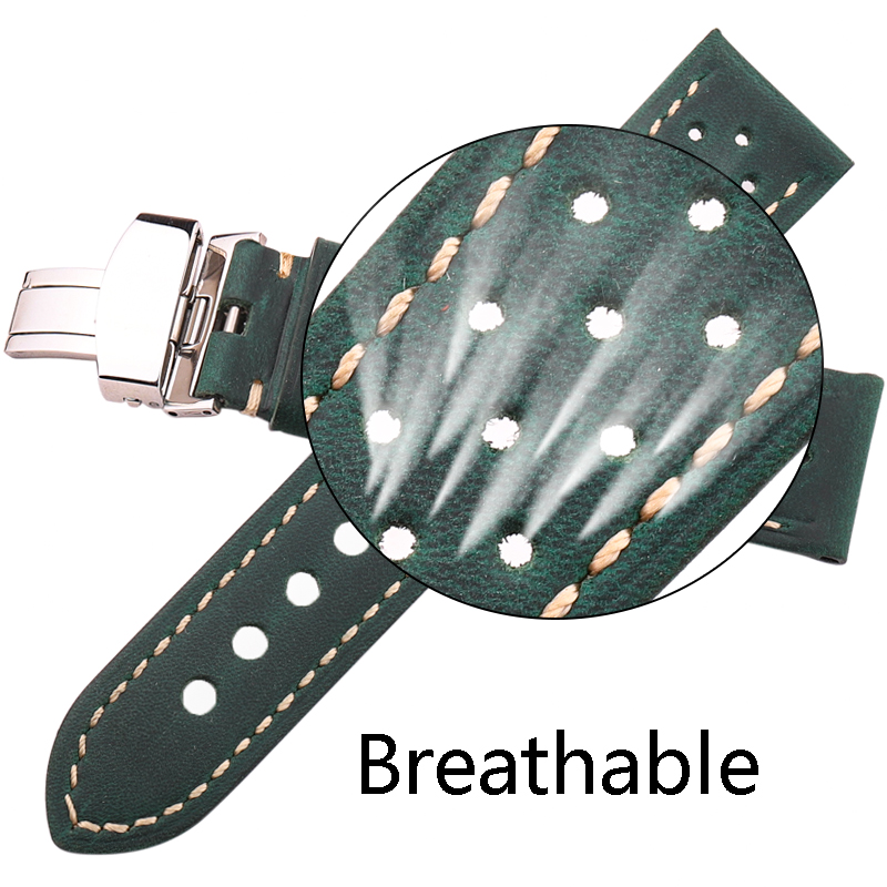 Retro Calf Leather Watch Bands - đánh giá và giá Curved Spring Bar