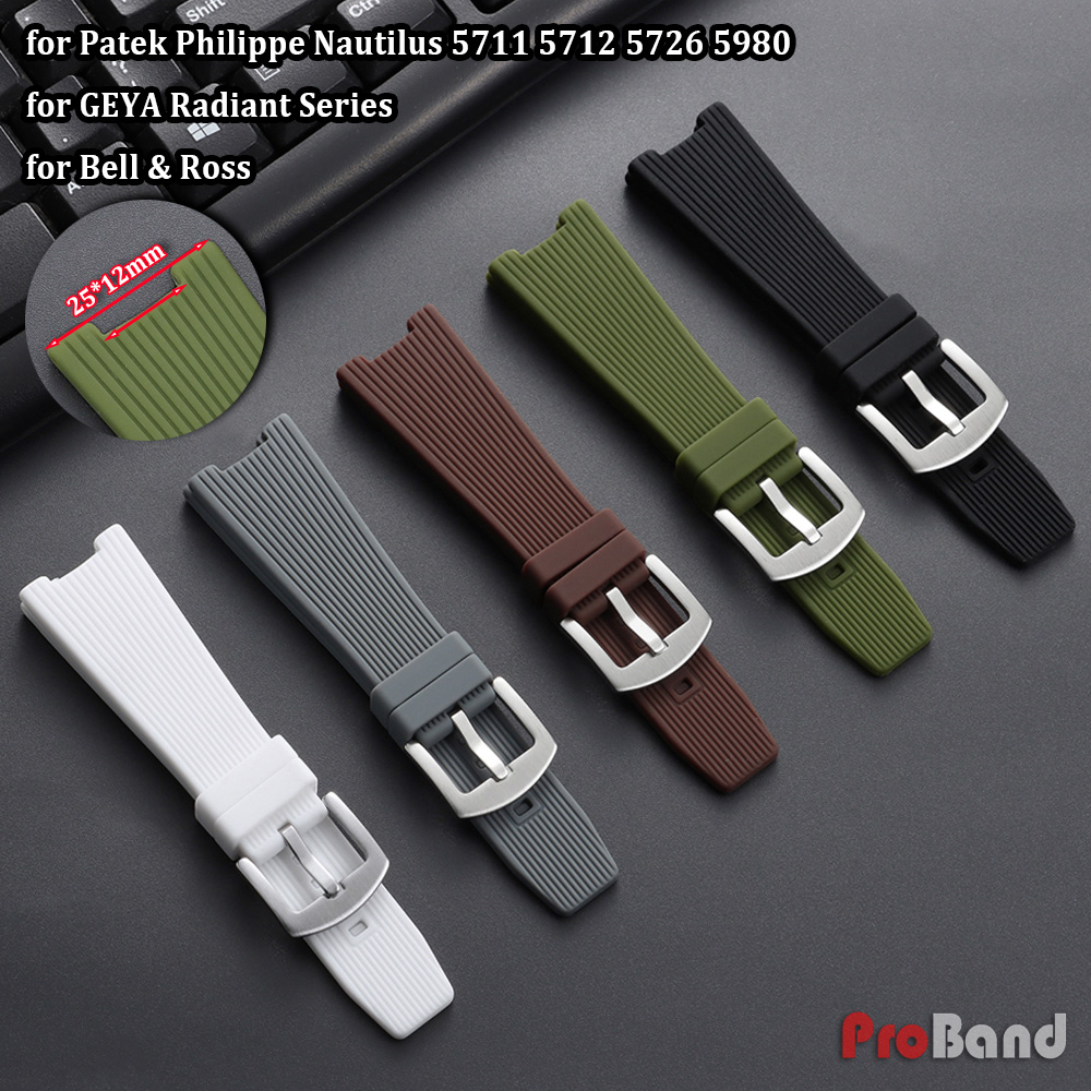 25*12mm Silicone Watch Strap f - đánh giá và giá Patek Philippe Watch Nautilus